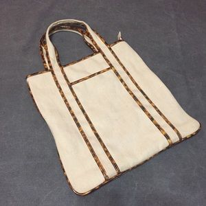 🍁SALE🍁 J.CREW Canvas Tweed Tote With Tortoise